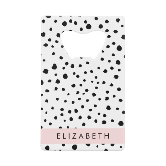 Points dalmatiens, Spots, Noir et Blanc, Votre nom (Devant)