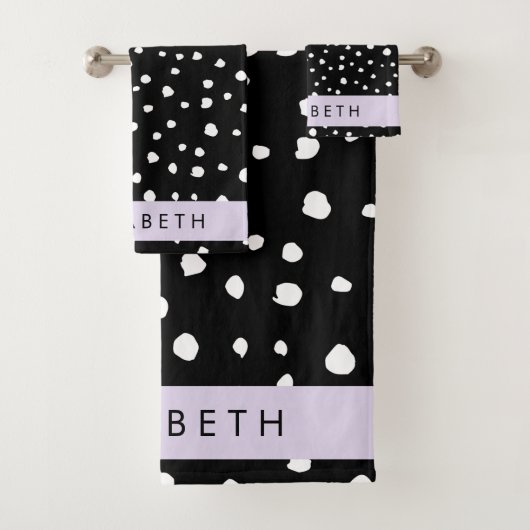 Points dalmatiens, Spots, Noir et Blanc, Votre nom (En situation)