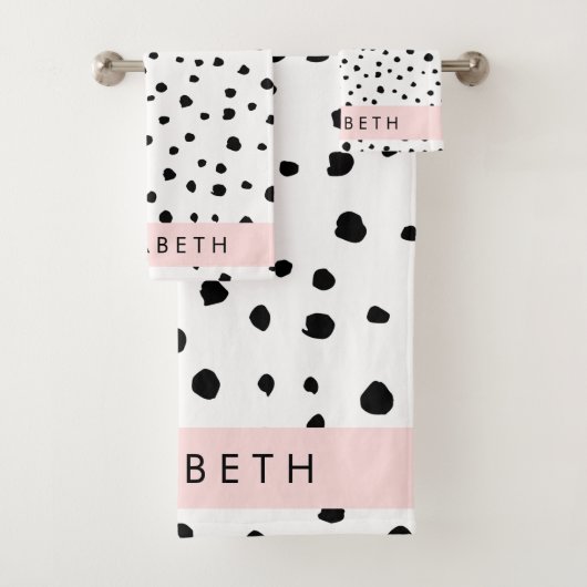 Points dalmatiens, Spots, Noir et Blanc, Votre nom (En situation)