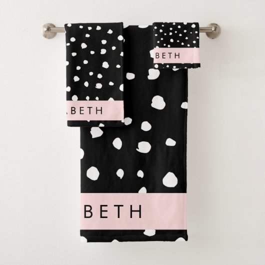 Points dalmatiens, Spots, Noir et Blanc, Votre nom (En situation)
