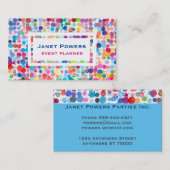 points d'aquarelle colorés cartes de visite person (Devant / Derrière)