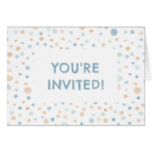 Points d'aquarelle Elliot Confetti Invitation