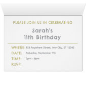 Points d'aquarelle Gold Confetti Invitation d'anni (Intérieur Horizontal (Bas))