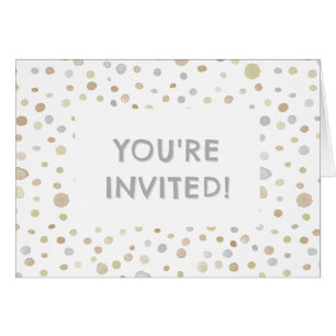 Points d'aquarelle Hattie Confetti Invitation