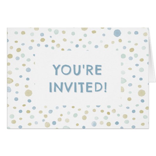 Points d'aquarelle Henry Confetti Invitation d'ann (Devant Horizontal)