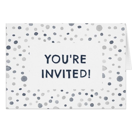Points d'aquarelle Lucas Confetti Invitation d'ann (Devant Horizontal)