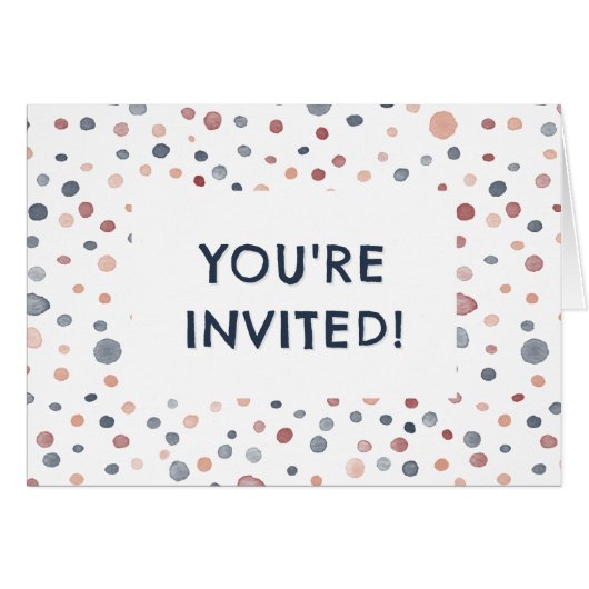 Points d'aquarelle Marcus Confetti Invitation d'an (Devant Horizontal)