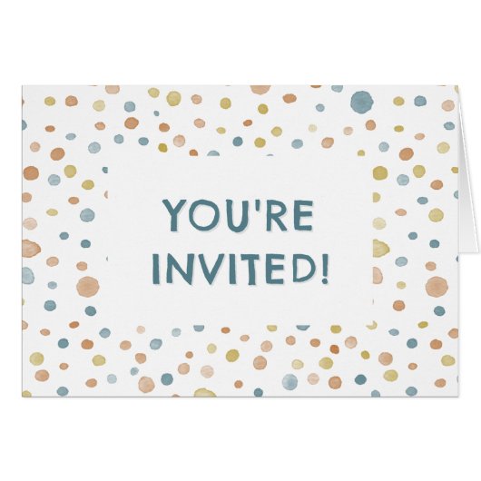 Points d'aquarelle Trey Confetti Invitation d'anni (Devant Horizontal)