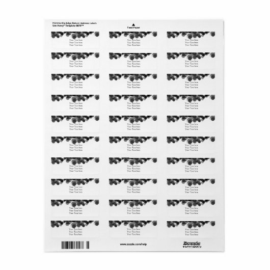 Points de caviar blanc noir Étiquettes de adresse  (Feuille entière)