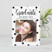 Points de charme Faire-part de graduation noire (Debout devant)