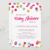 POINTS DE CONFÉTITE COLORÉS | INVITATION BABY SHOW (Devant / Derrière)