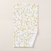 Points de confettis d'or sur le blanc (Serviette à main)