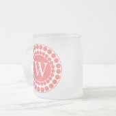 Points de corail élégant Monogramme Mug (Devant gauche)
