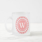 Points de corail élégant Monogramme Mug (Gauche)