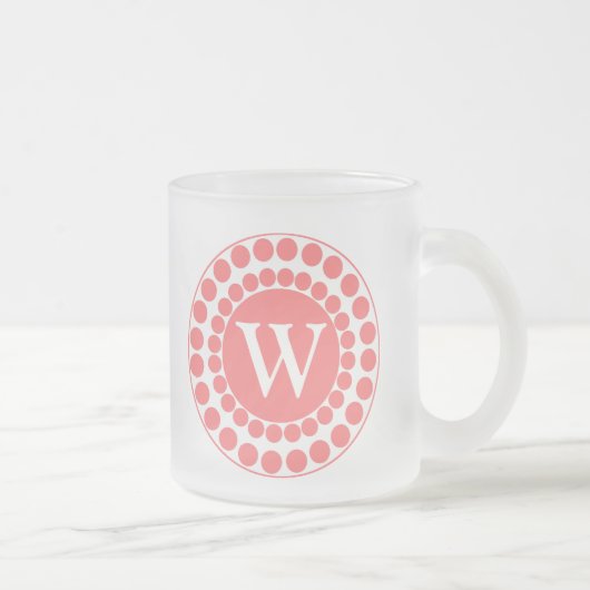Points de corail élégant Monogramme Mug (Droit)