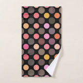 points de couleur vifs sur fond noir (Serviette à main)