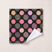points de couleur vifs sur fond noir (Gant de toilette)
