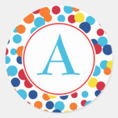 Points de fête Monogramme Stickers Anniversaire (Devant)