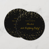 Points de feuille d'or et invitations de cercle mo (Devant / Derrière)