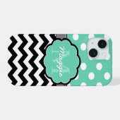Points de Mint Noir Chevron Monogramme (Verso Horizontal)