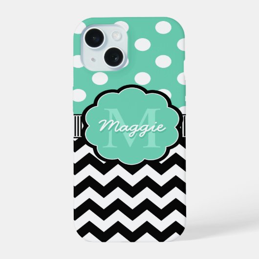Points de Mint Noir Chevron Monogramme (Verso)
