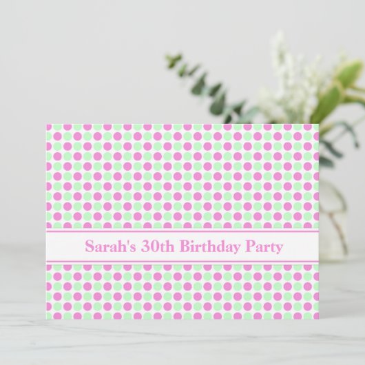 Points de Monnaie rose 30e anniversaire Invitation (Debout devant)