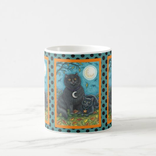 POINTS DE MUG HALLOWEEN CHAT NOIR BUBO ET PYEWACKE (Centre)