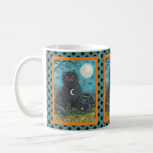 POINTS DE MUG HALLOWEEN CHAT NOIR BUBO ET PYEWACKE (Gauche)
