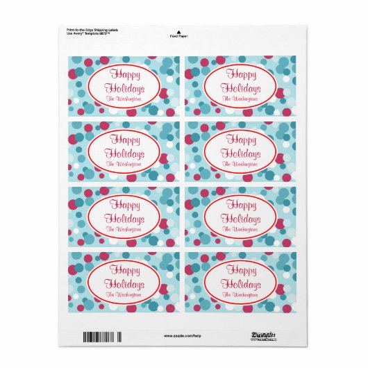 Points de Noël rétro Étiquettes (Feuille entière)