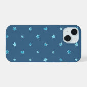Points de polka Forget-Me-Nots sur fond bleu (Verso Horizontal)