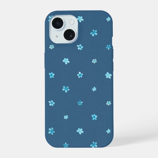 Points de polka Forget-Me-Nots sur fond bleu (Verso)