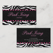 Points de rose de zèbre de carte de visite de mode (Devant / Derrière)