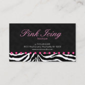 Points de rose de zèbre de carte de visite de mode (Dos)