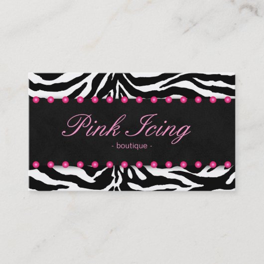 Points de rose de zèbre de carte de visite de mode (Devant)