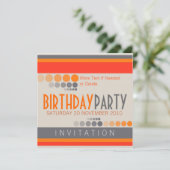 Points De Stripes Invitations De Fête D'Anniversai (Debout devant)