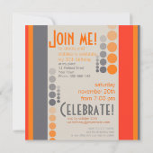 Points De Stripes Invitations De Fête D'Anniversai (Dos)