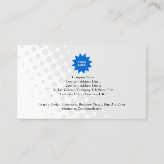 Points demi-tons Cartes de visite simples (Dos)