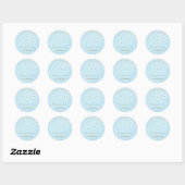 Points d'huile bleu clair et or Stickers Faveur mo (Feuille)