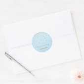 Points d'huile bleu clair et or Stickers Faveur mo (Enveloppe)