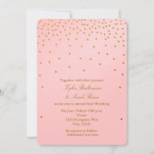 Points d'huile rose et or flush Invitations modern (Devant)