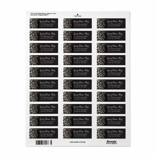 Points d'or - Étiquette de adresse (Feuille entière)