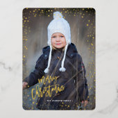 Points dorés joyeux Noël carte de vacances en véri (Recto)