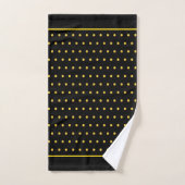 Points dorés sur fond noir (Serviette à main)