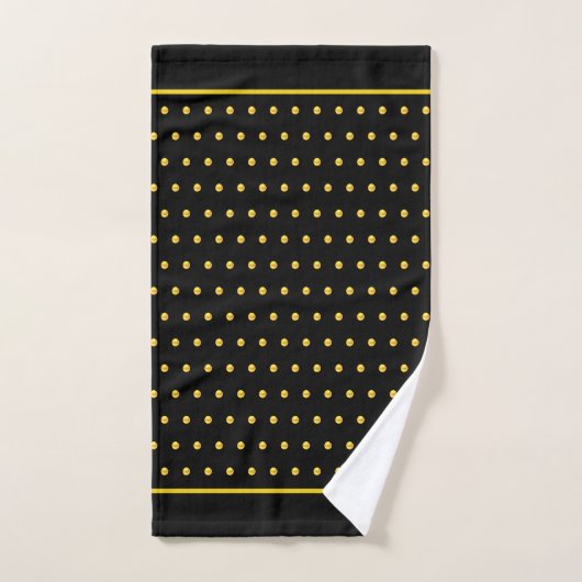 Points dorés sur fond noir (Serviette à main)