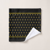 Points dorés sur fond noir (Gant de toilette)