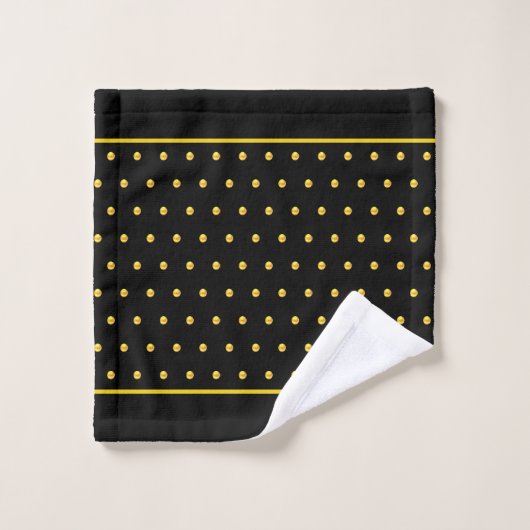 Points dorés sur fond noir (Gant de toilette)