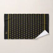 Points dorés sur fond noir (Serviette à main)