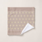 Points élégants sur beige noisette Lucky (Gant de toilette)