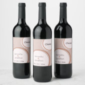 Points et cercles beiges Étiquette de vin Mariage (Bouteilles)