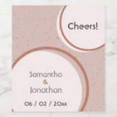 Points et cercles beiges Étiquette de vin Mariage (Étiquettes simples)